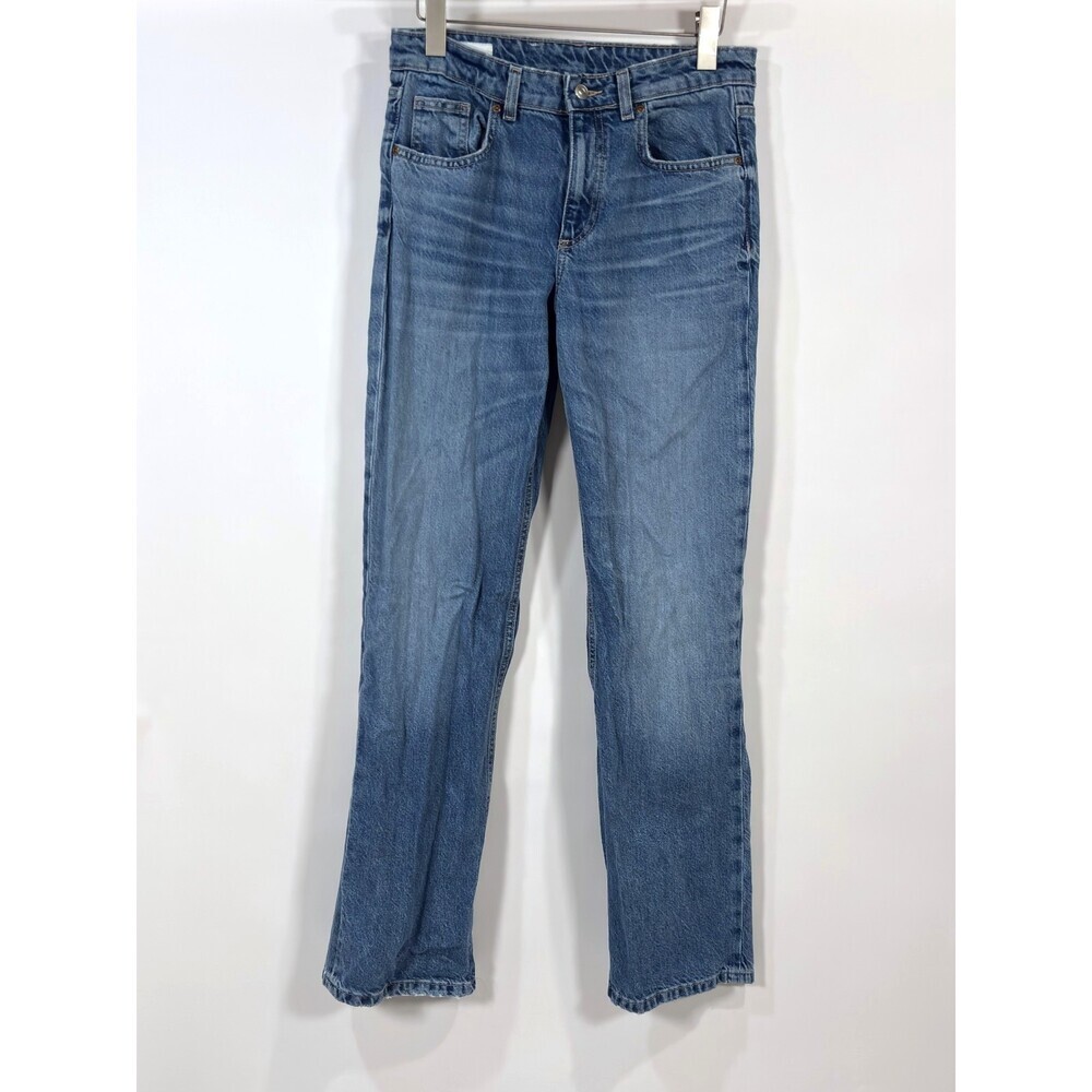 Zara Straight Leg Full Length Jeans Medium Wash - Size 6